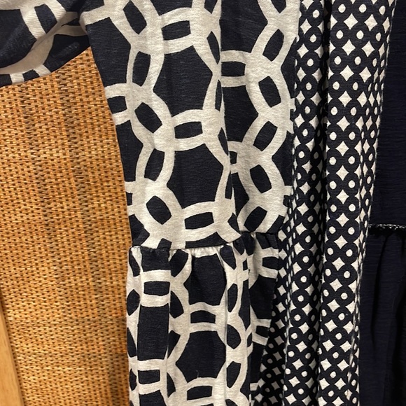 Navy and white geometric cardigan- size medium - Picture 3 of 4